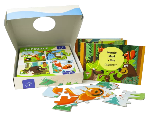 Darkové balení puzzle LES a leporelo LES