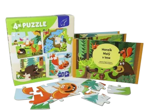 Darkové balení puzzle LES a leporelo LES