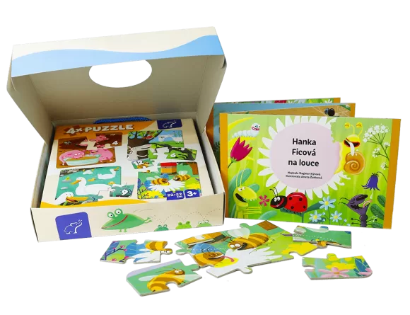 Darkové balení puzzle FARMA a leporelo LOUKA