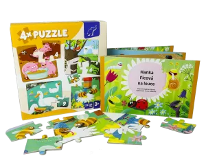 Darkové balení puzzle FARMA a leporelo LOUKA