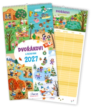 Obrázek produktu RODINNÝ KALENDÁŘ MODRÝ SLON ZVÍŘÁTKA